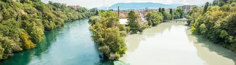 Vue de la ville de Genève depuis la jonction